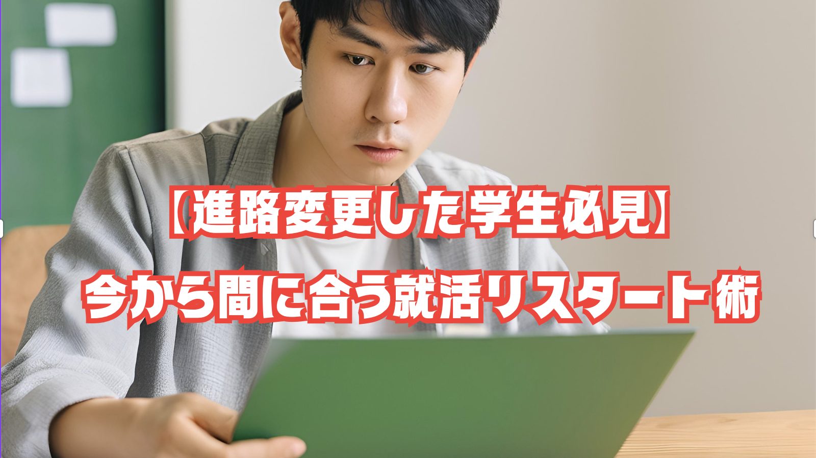 就活を再スタートする大学生が自己分析をしている様子