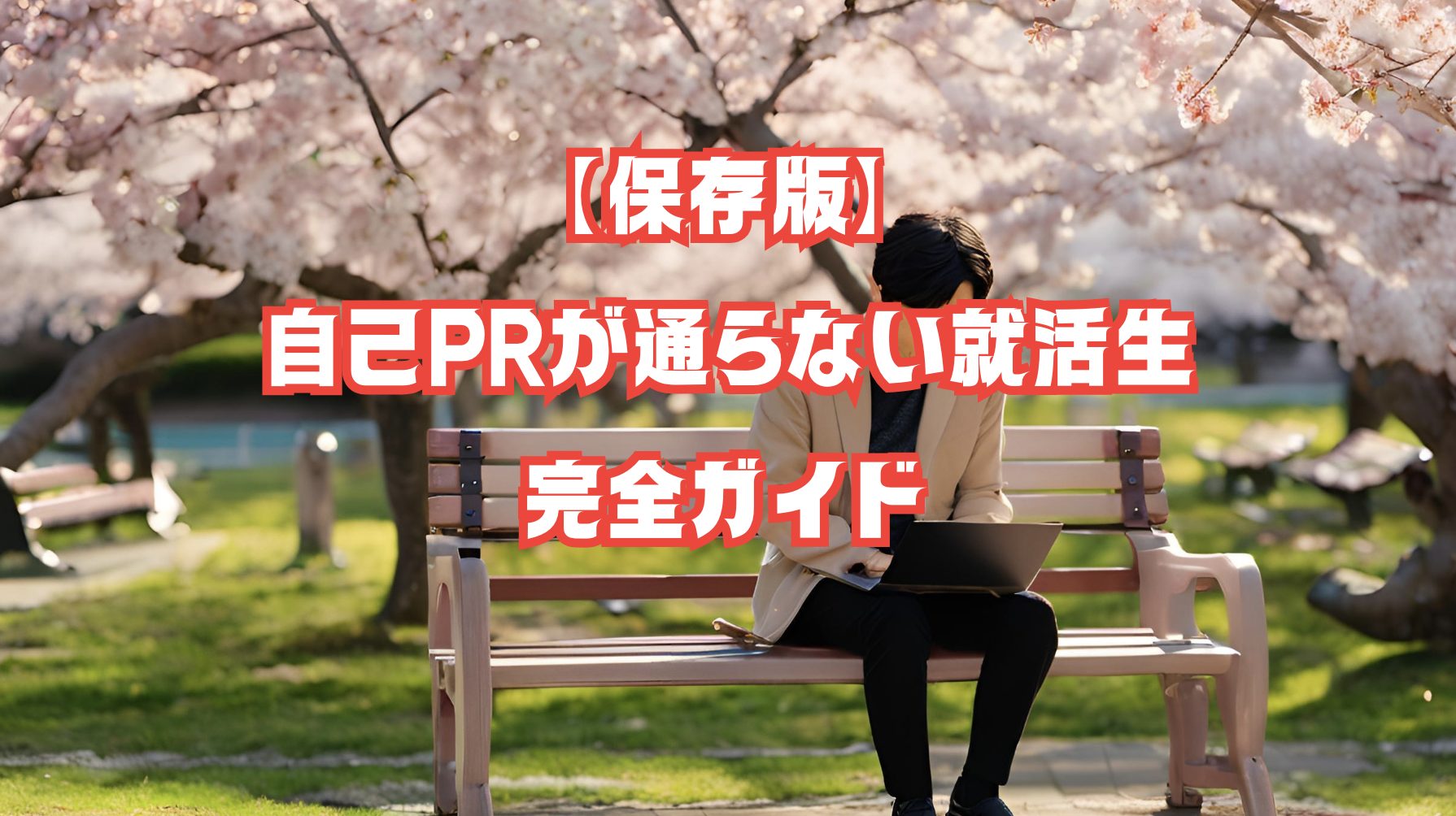 落ち込む就活生が自己PRに悩んでいる様子のイラスト