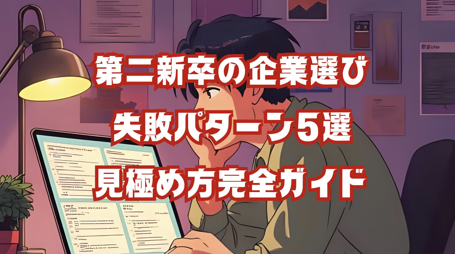 企業選びで悩む第二新卒のイラスト